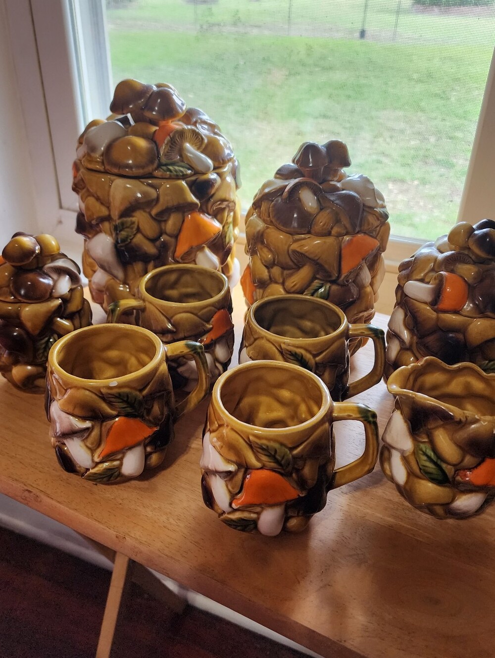 Vintage Merry Mushroom 1960's 70's Canaster Set Of 9 Rare Find